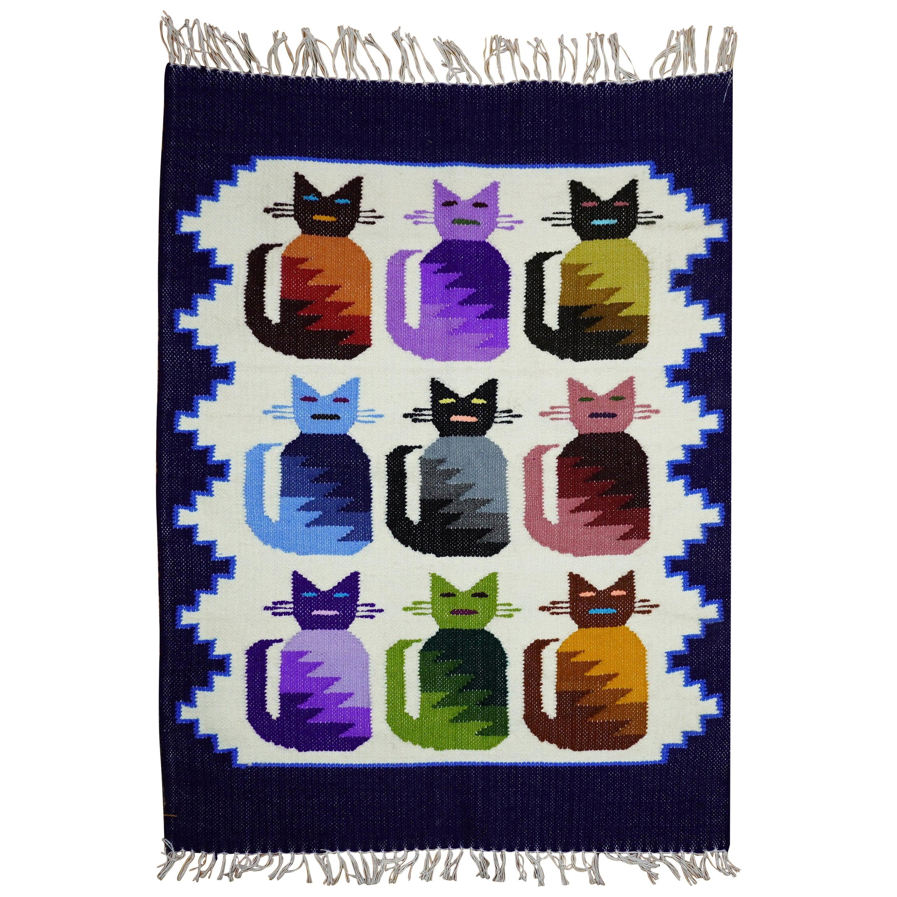 Mexican 9 Kitten Wool Handmade Textile