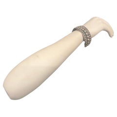 Mexican Abstract Brutalist Modernist Bracelet 925 Sterling Silver Cuff, 1960s