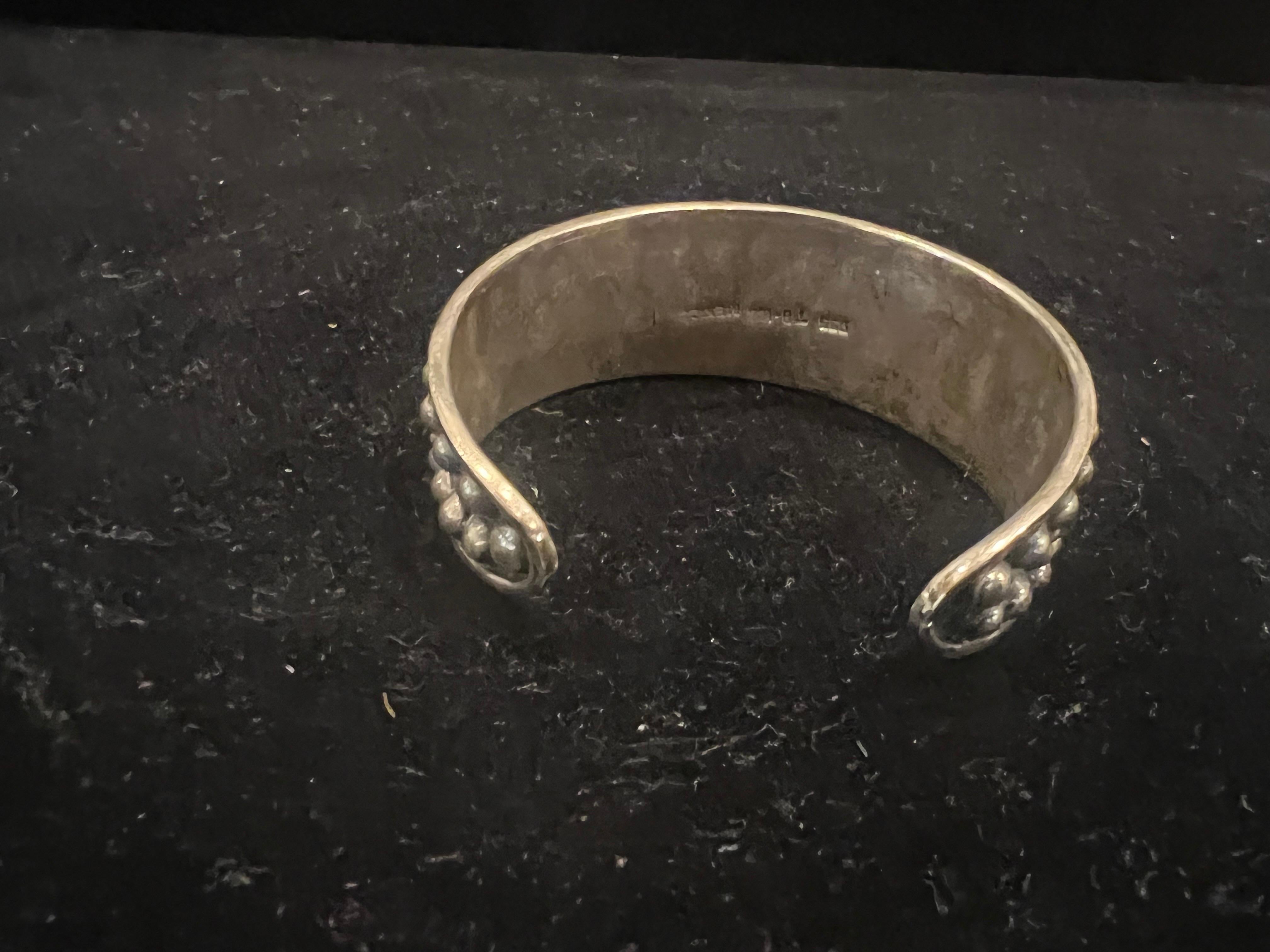 Mexican Abstract Brutalist Modernist Bracelet 925 Sterling Silver Cuff, 1960s In Good Condition For Sale In San Diego, CA