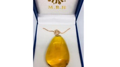 Mexican Amber Necklace 18 Karat Rose Gold