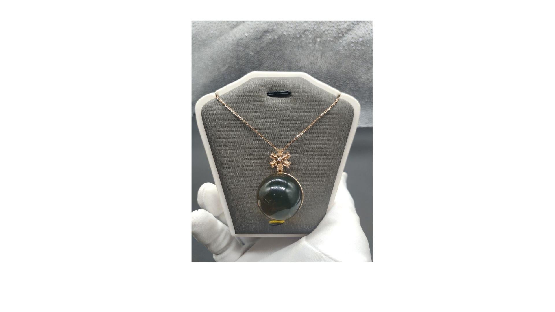 Modern Mexican Amber Necklace 18K Rose Gold For Sale