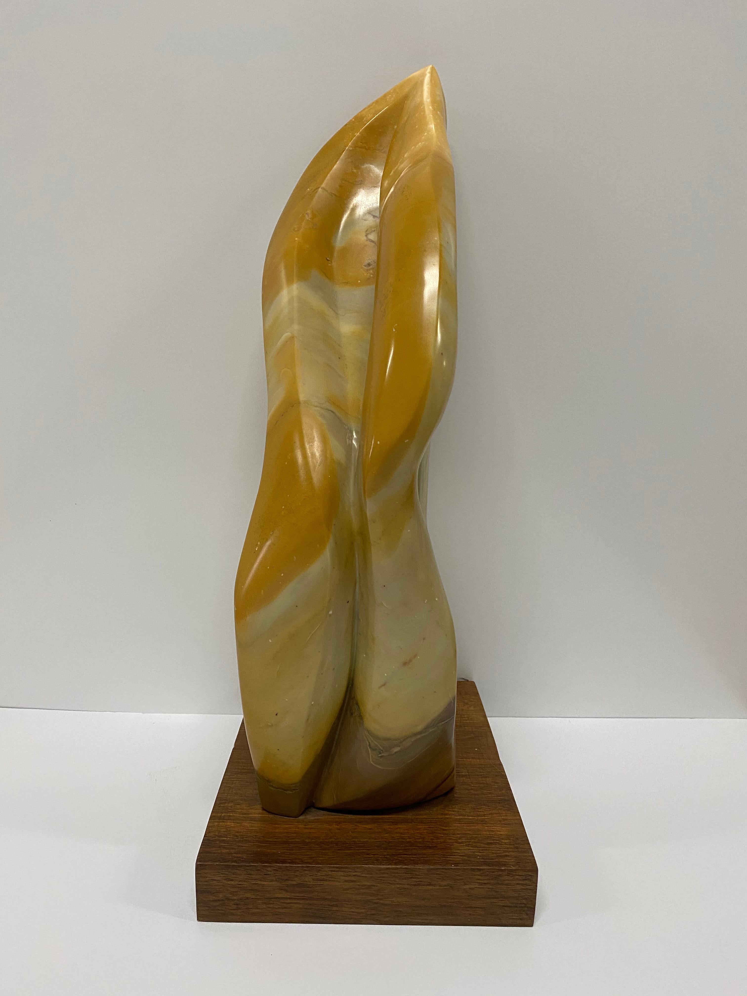 Post-Modern Mexican Amber Onyx Postmodern Flame Sculpture