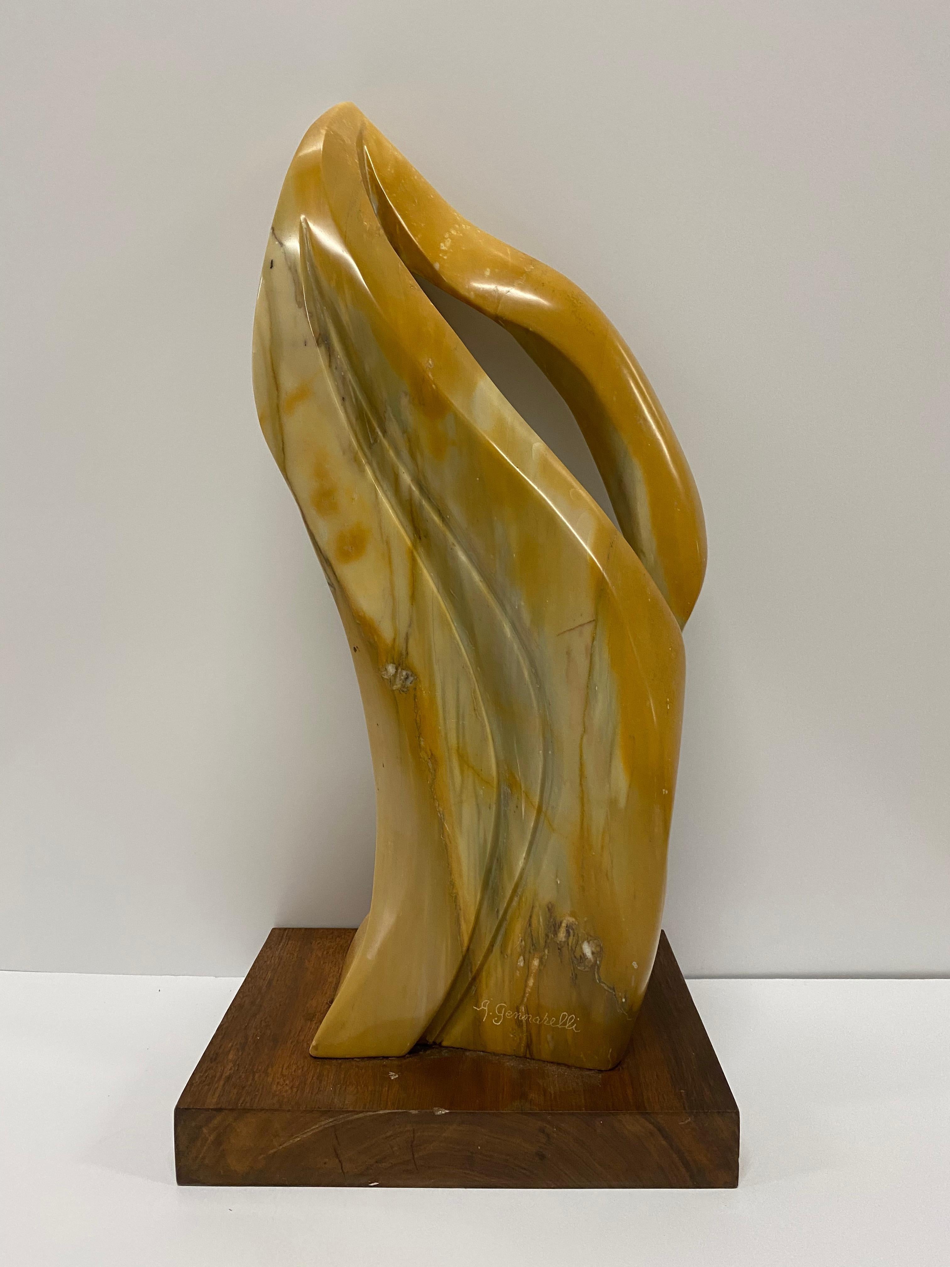 American Mexican Amber Onyx Postmodern Flame Sculpture