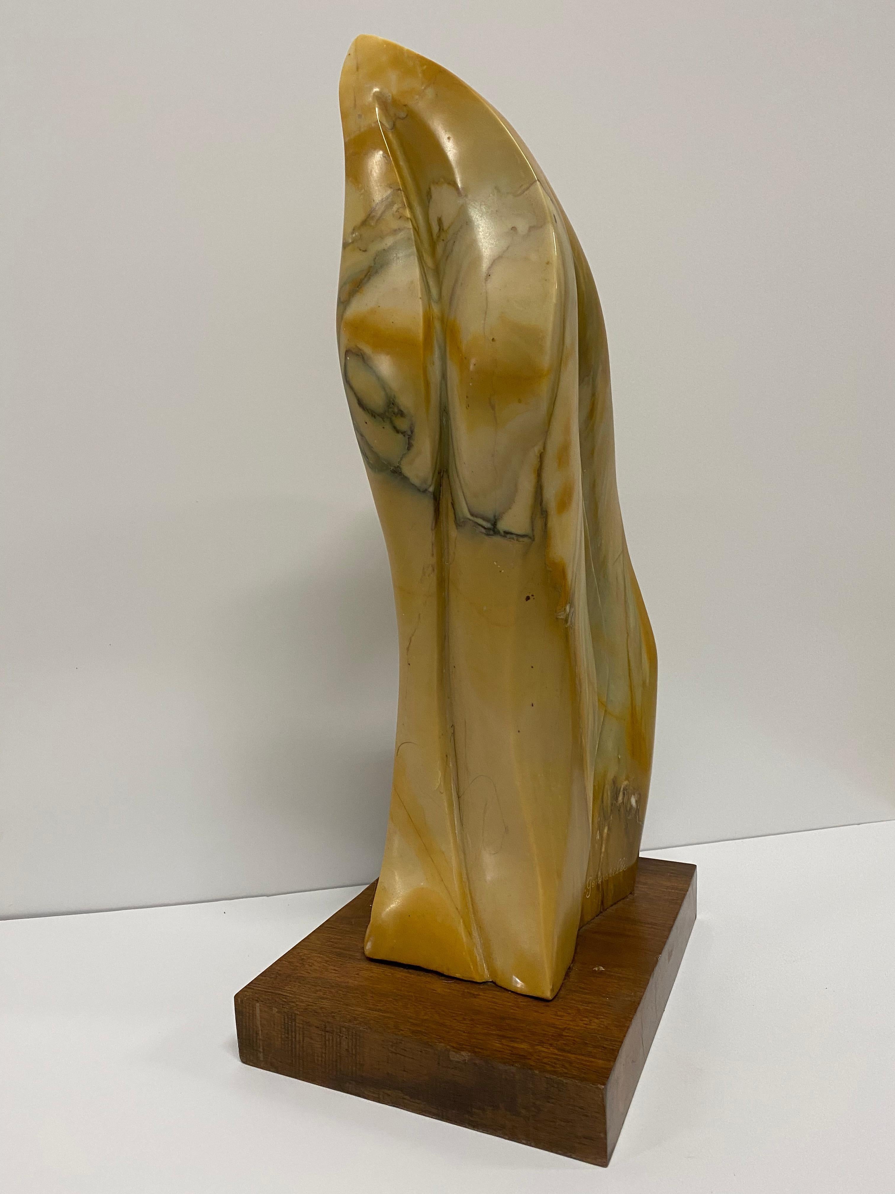 Mexican Amber Onyx Postmodern Flame Sculpture 1