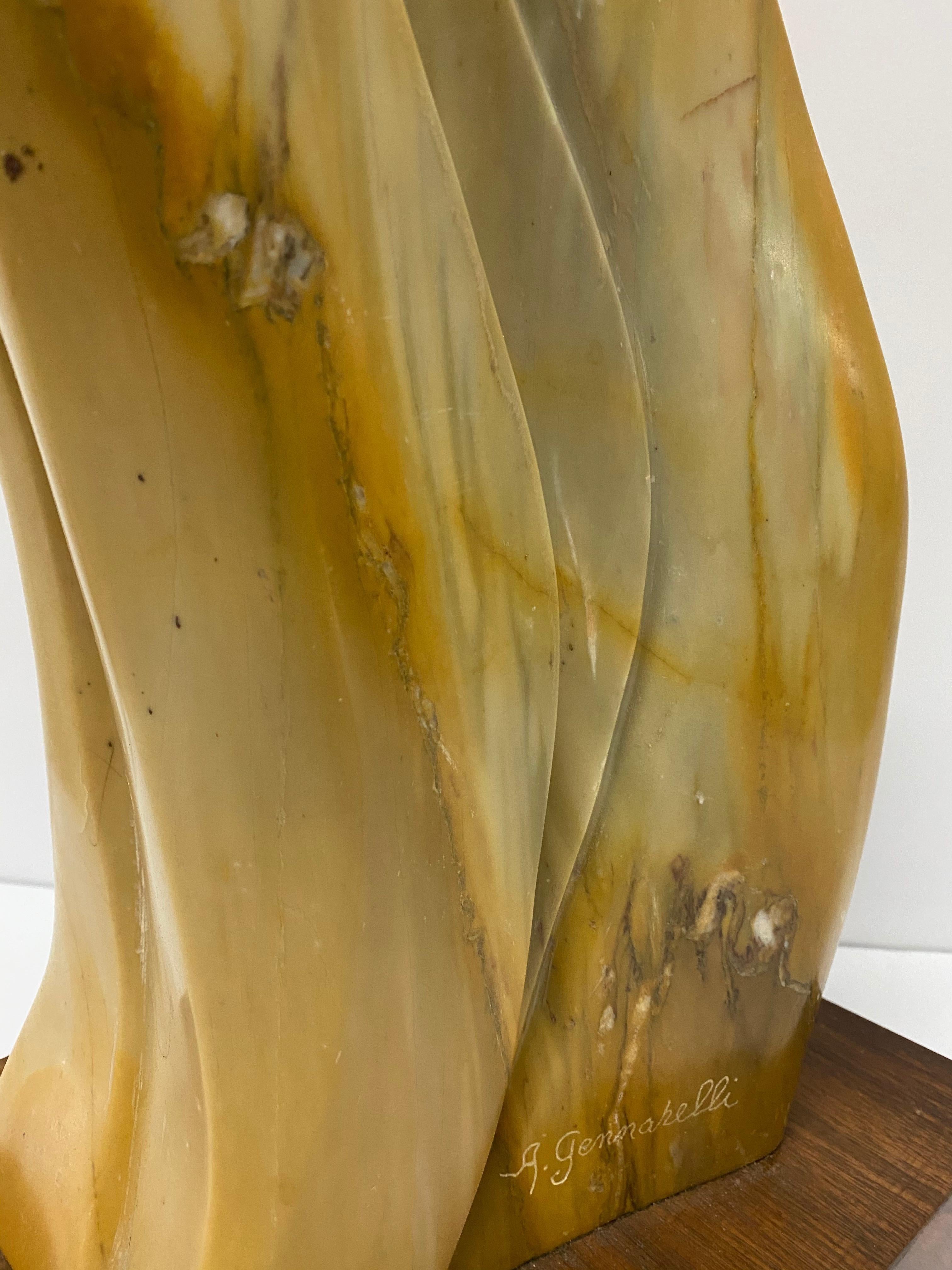 Mexican Amber Onyx Postmodern Flame Sculpture 3