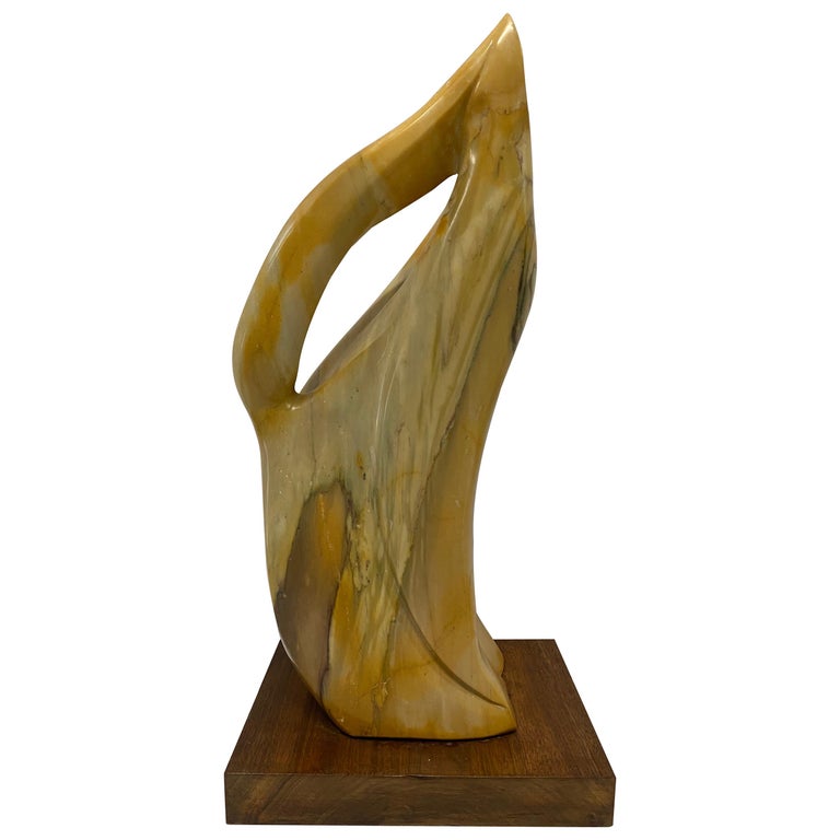 Mexican Amber Onyx Postmodern Flame Sculpture For Sale