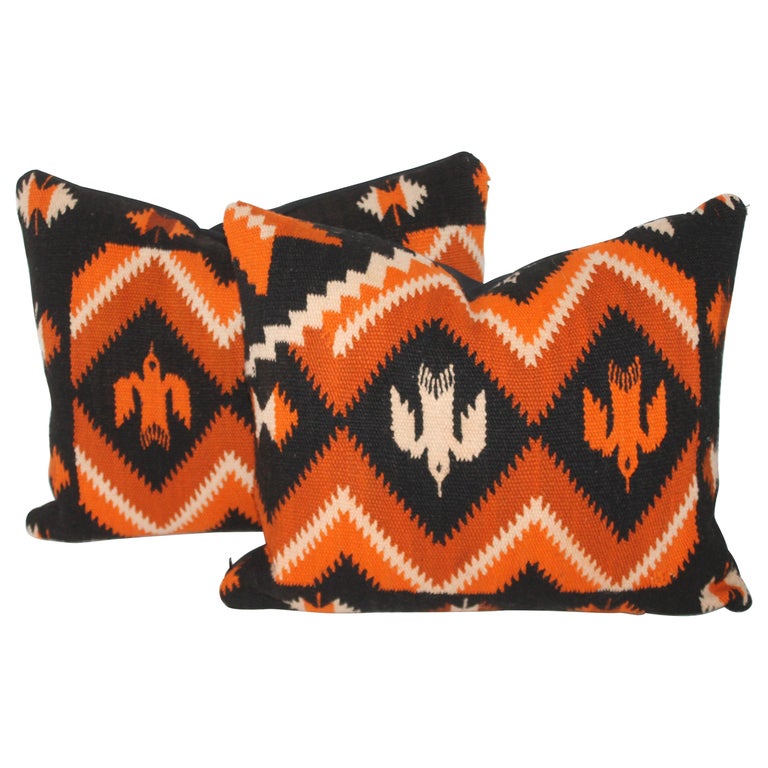 Mexican / American Indian Weaving Birds Pillows, Pair For Sale