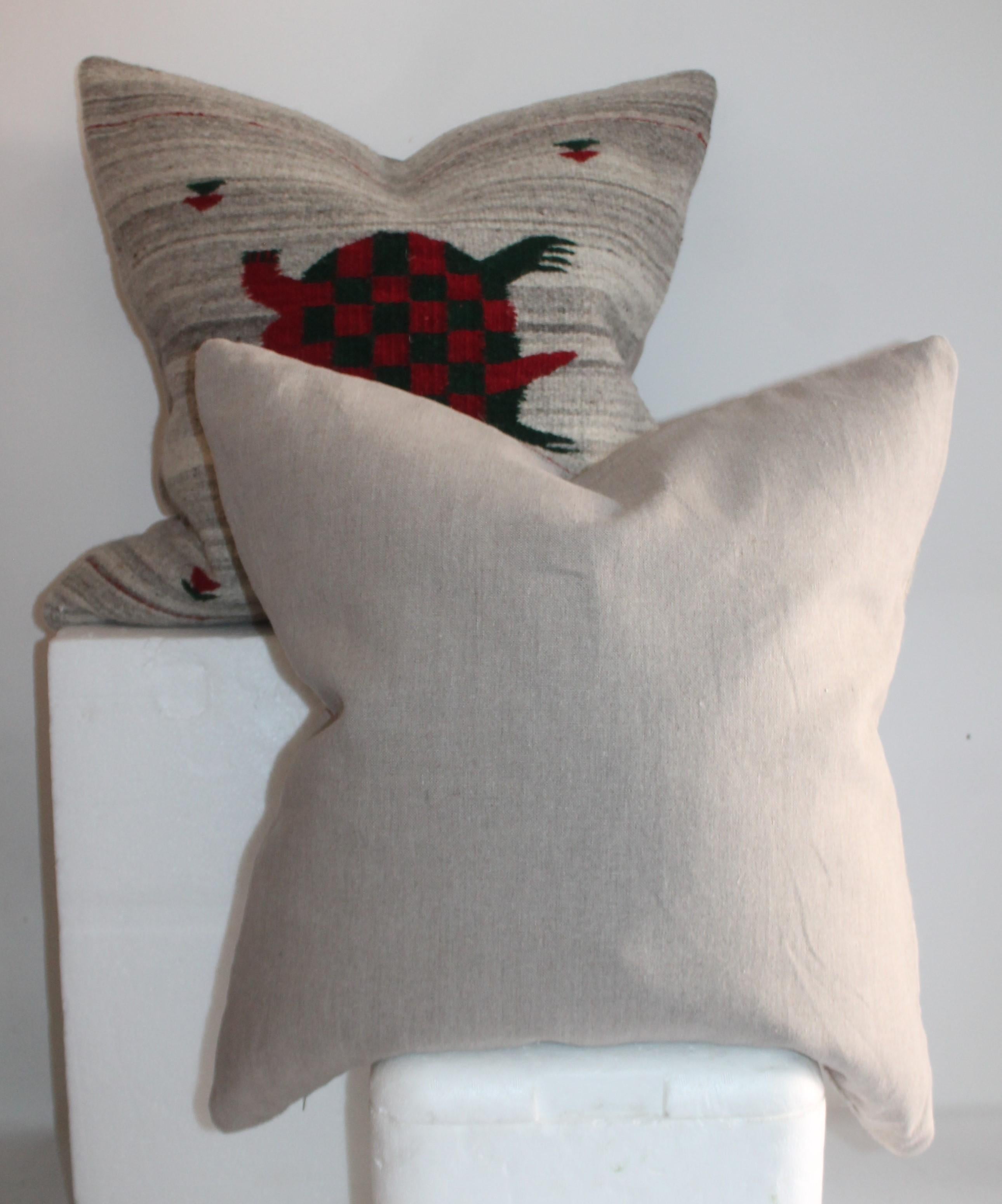 20th Century Mexican /American Indian Weaving Pillows, Pair