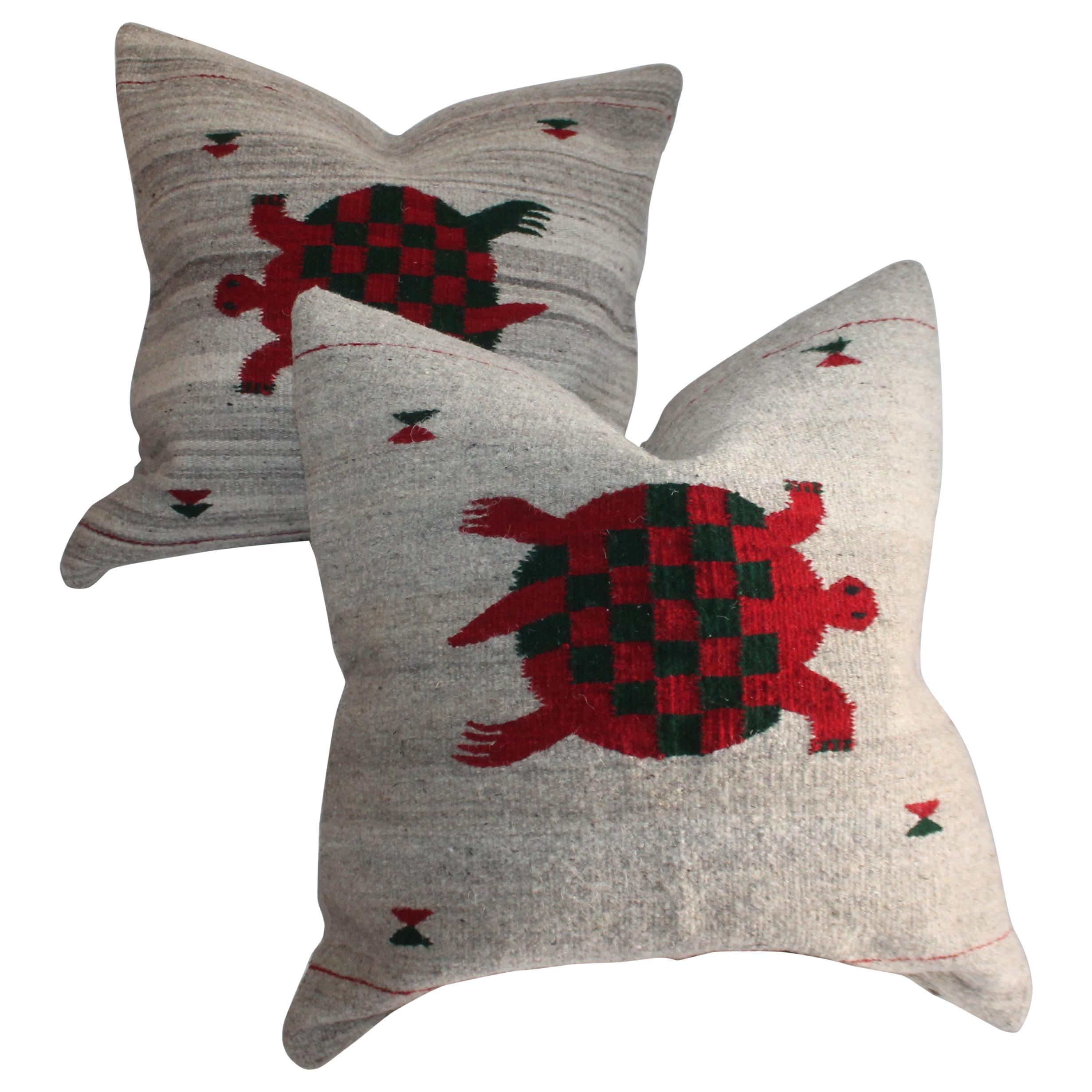 Mexican /American Indian Weaving Pillows, Pair