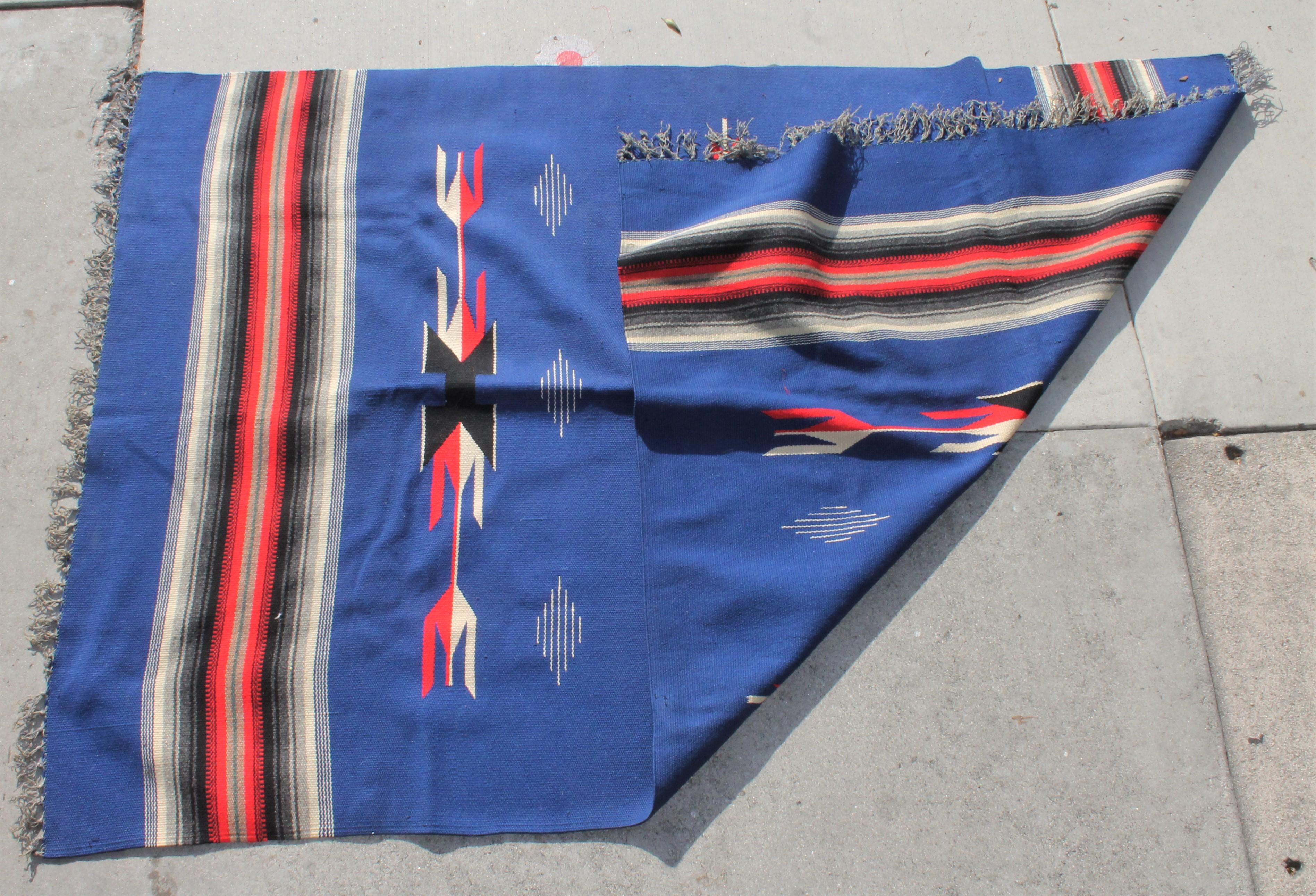 Hand-Crafted Mexican / American Serape in Unusual Colors For Sale