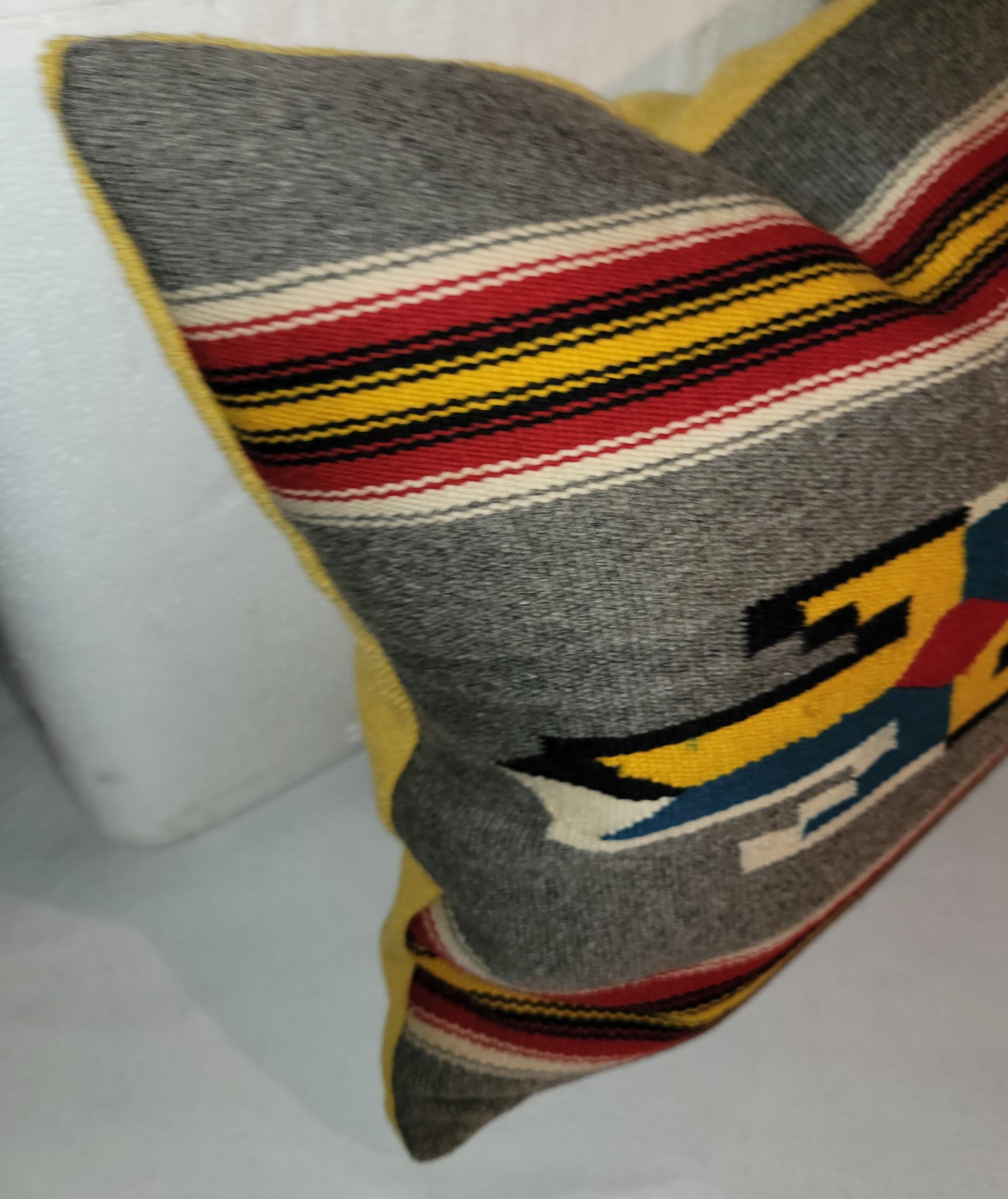 Hand-Crafted Mexican /American Serape Pillow For Sale