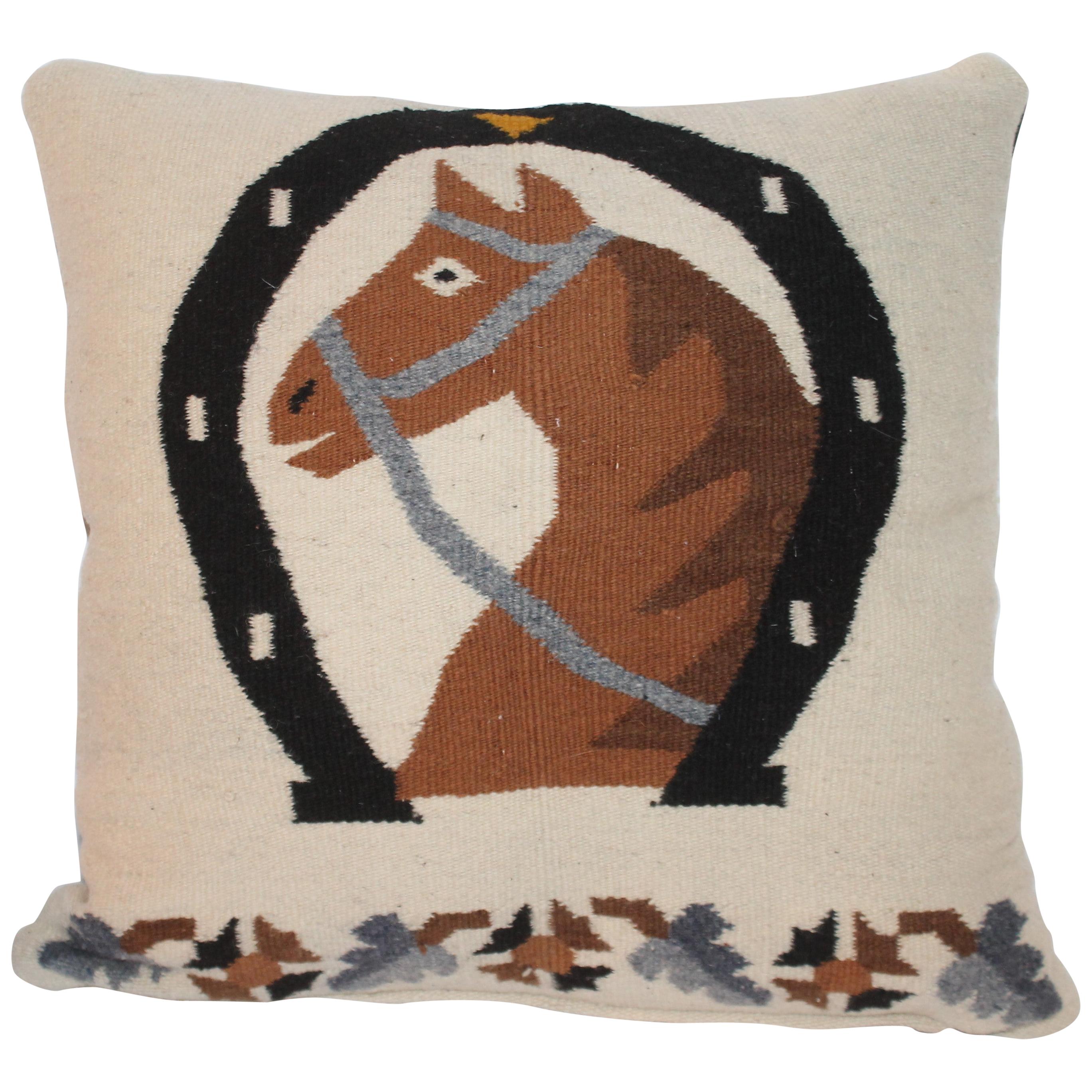 Almohada Caballo Tejido Mexicano / Americano