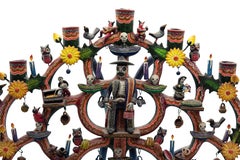 Mexikanische antike Arbol de la Vida Volkskunst-Kandelaber Keramik-Tag der Toten