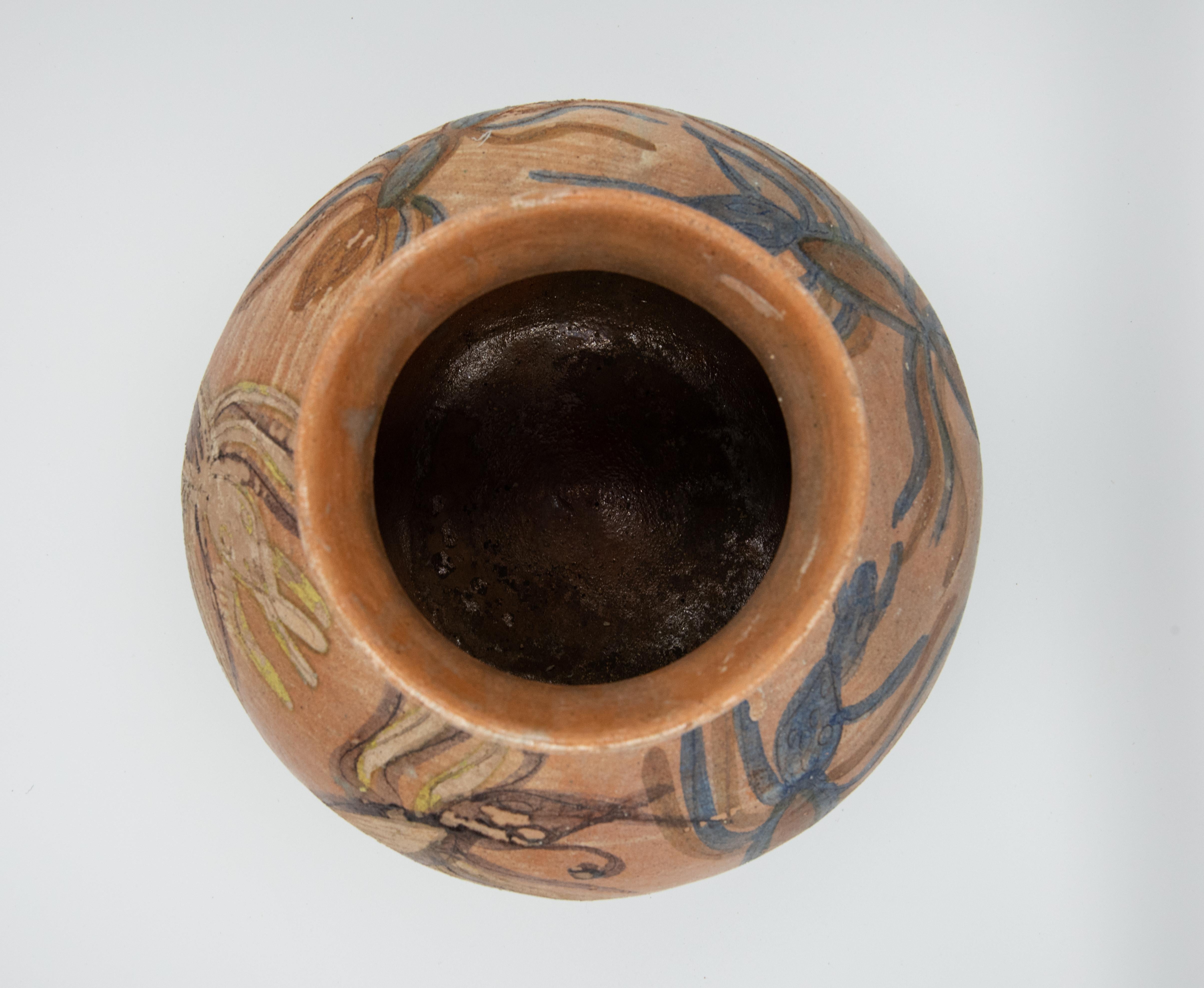 Mexican Antique Dolores Porras Clay Pottery Folk Art Ant Terracotta Vessel Vase For Sale 1