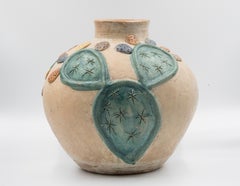 Mexican Antique Dolores Porras Clay Pottery Folk Art Cactus Terracotta Vessel