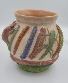 Antico vaso messicano in terracotta di Dolores Porras, arte popolare, vaso in terracotta