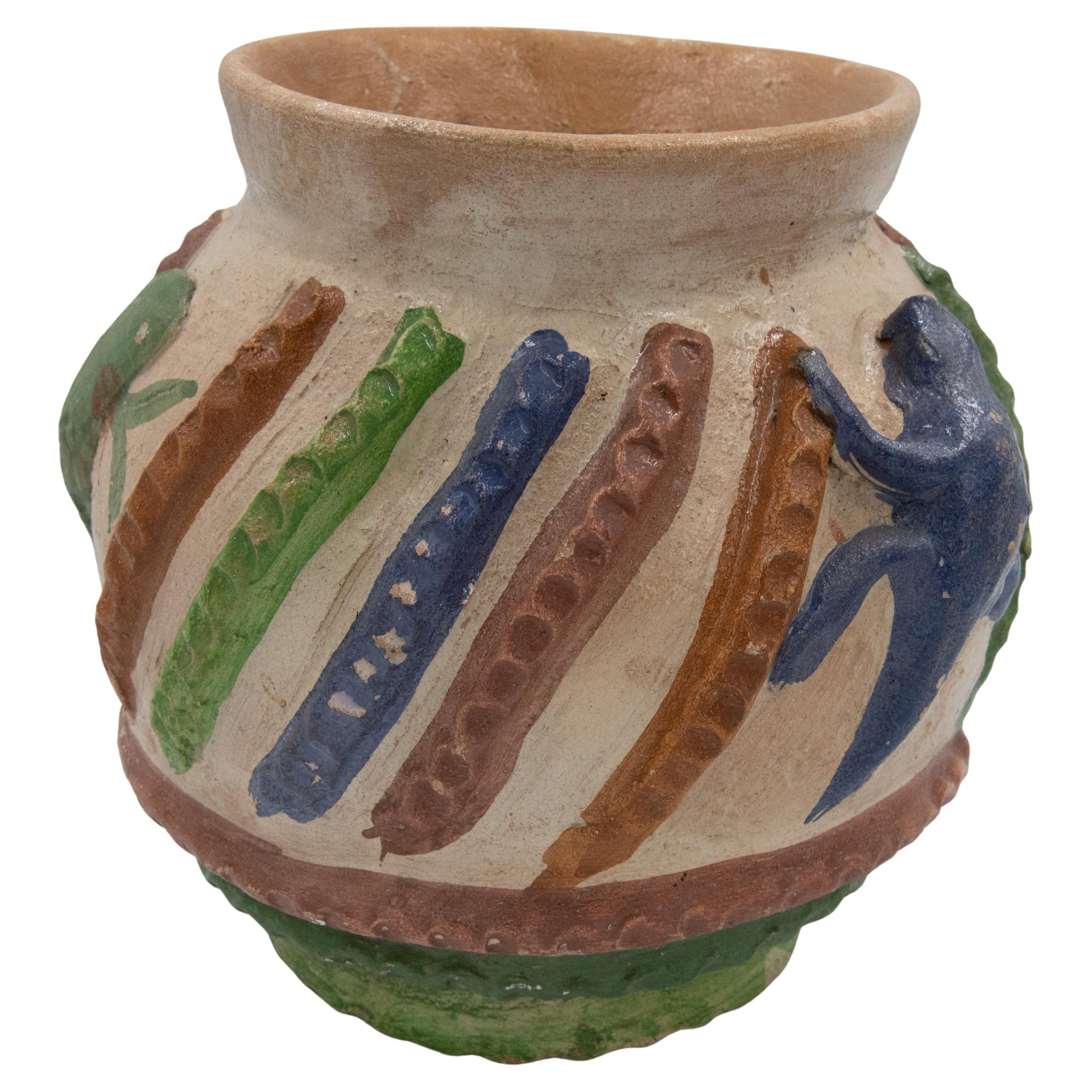 Antiguo jarrón mexicano de barro Dolores Porras Arte popular Jarrón de terracota en venta