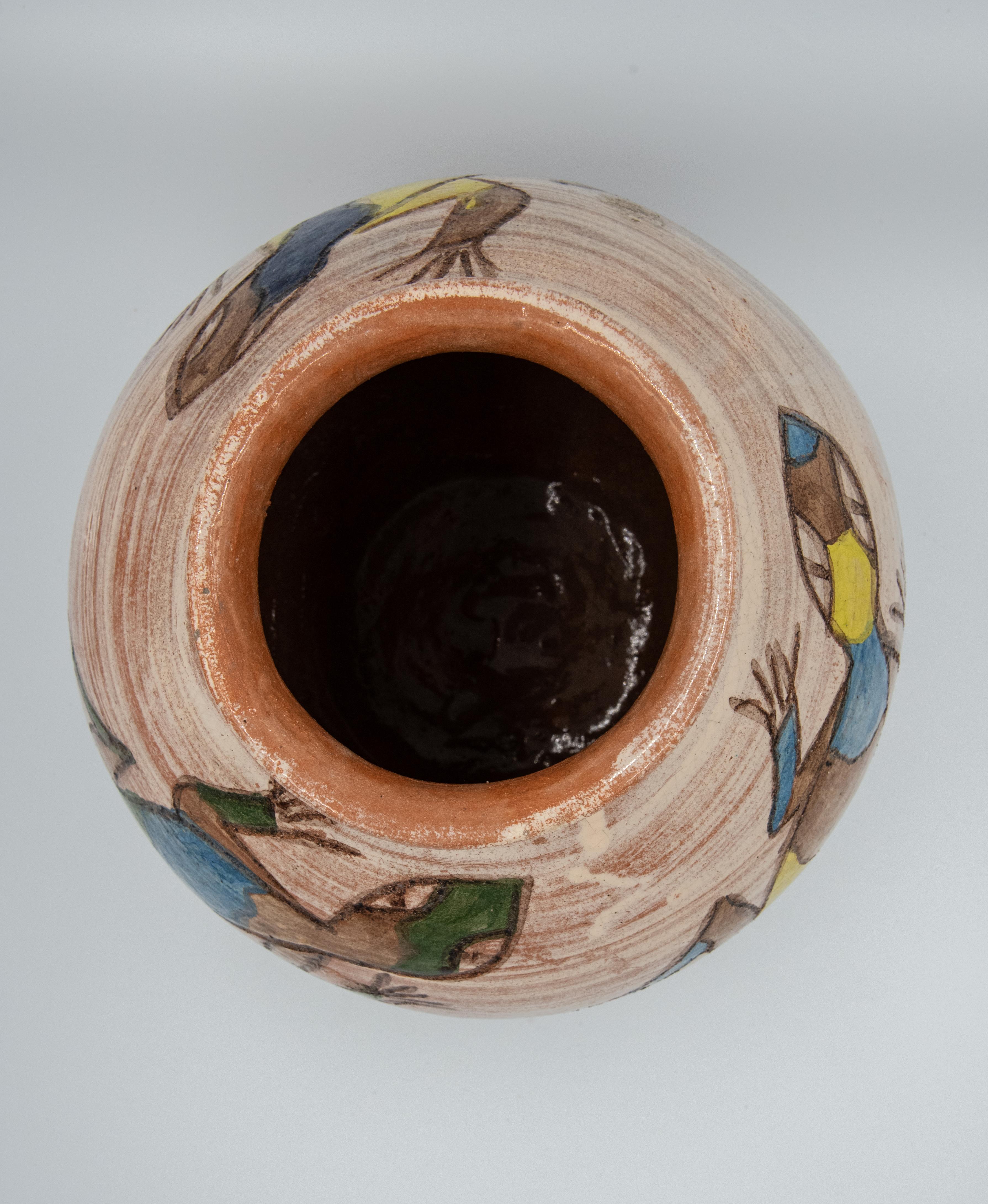 Vase mexicain ancien Dolores Porras Lizard Clay Pottery Folk Art en terre cuite Bon état - En vente à Queretaro, Queretaro