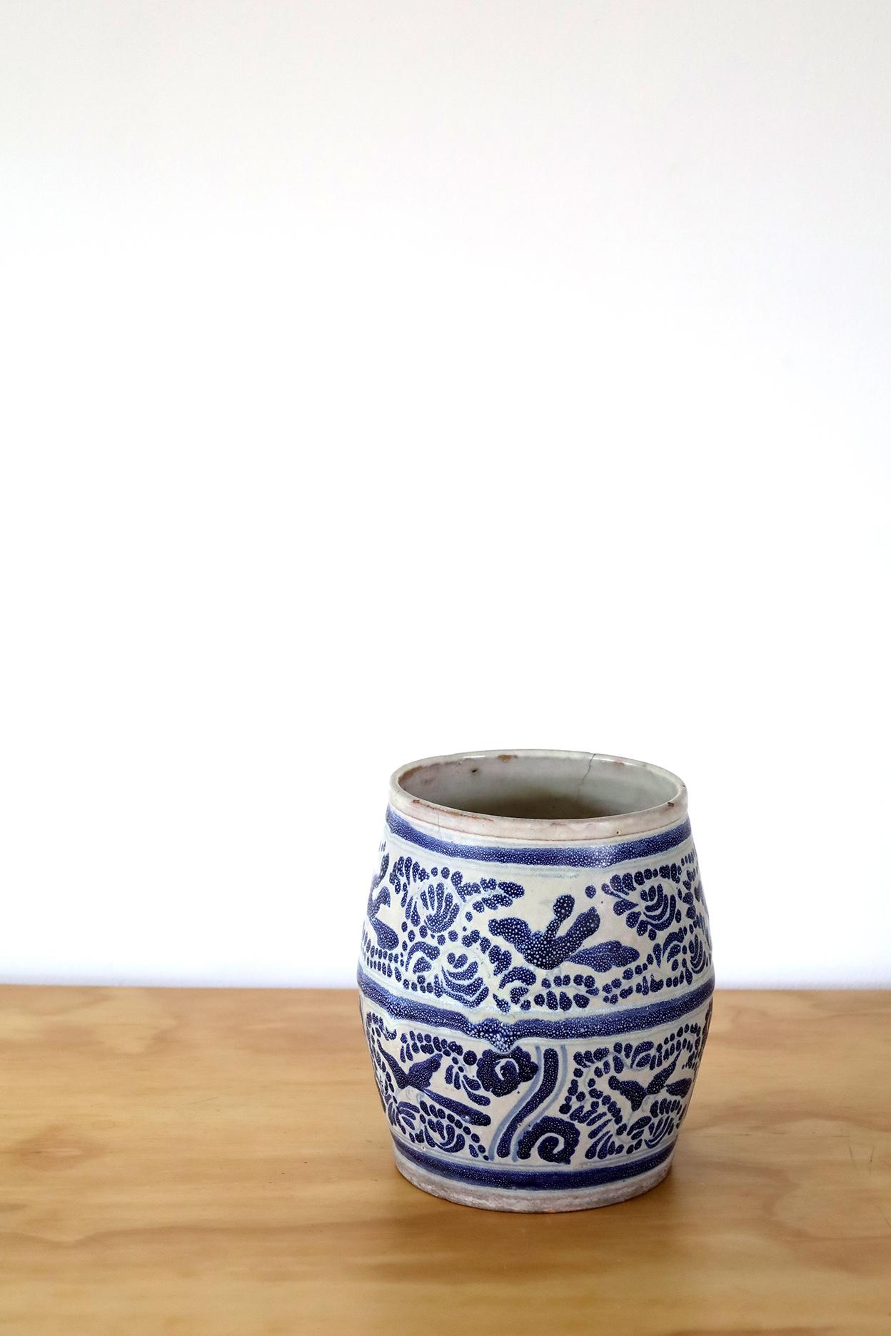 Aesthetic Movement Mexican Antique Flower Pot Ceramic Vase