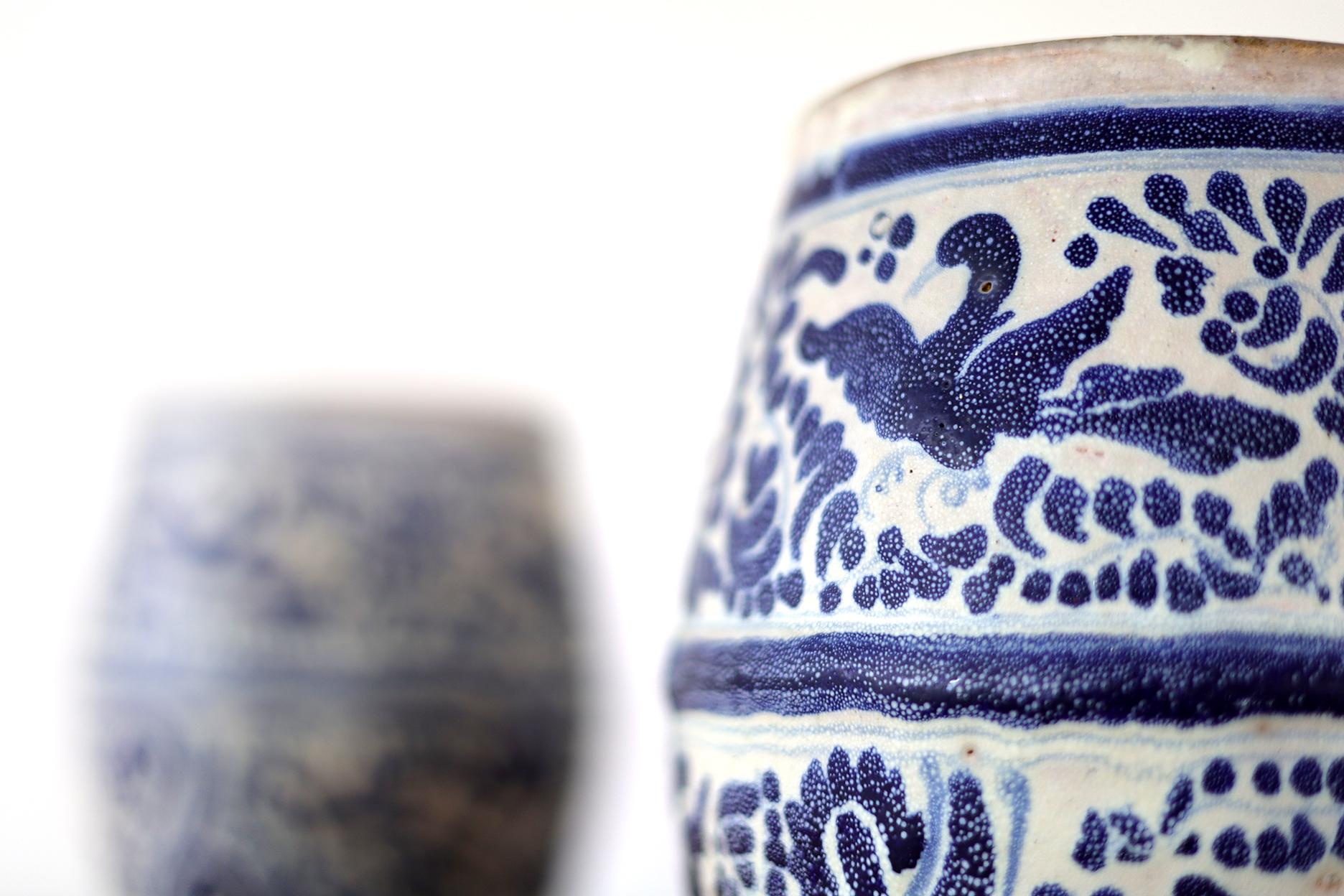 Mid-20th Century Mexican Antique Flower Pot Ceramic Vase