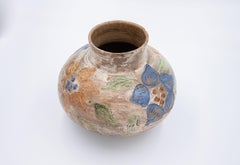 Antico vaso da fiori messicano unico nel suo genere, in argilla, Dolores Porras, in ceramica