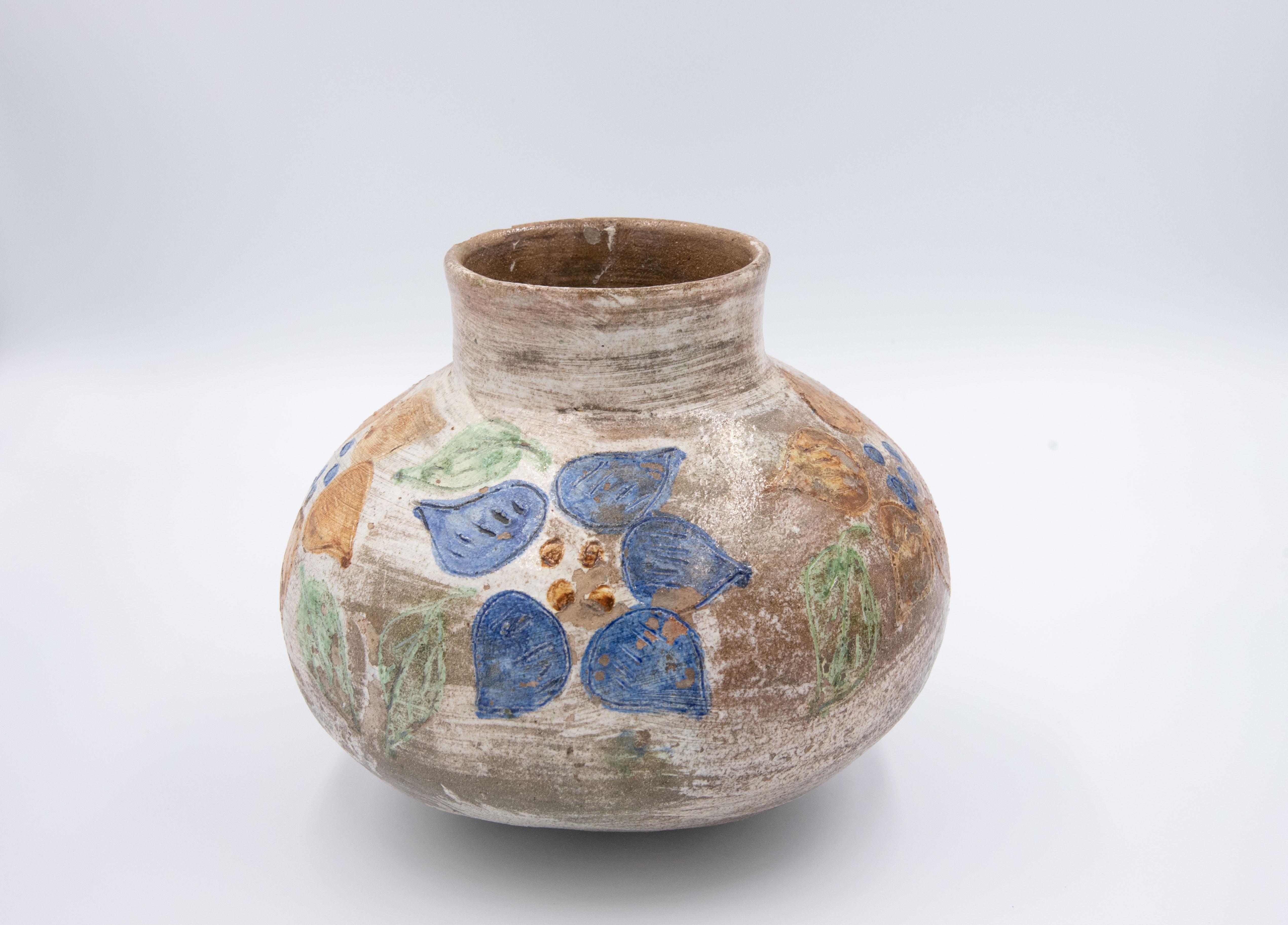 Mexikanische antike mexikanische Keramikvase Dolores Porras, Unikat, Blumentopf aus Ton im Zustand „Gut“ im Angebot in Queretaro, Queretaro
