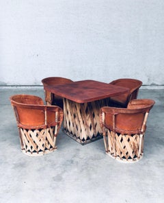 Mesa y sillas de cuero mexicano Art Populaire Artisan Made de Wim Rietveld
