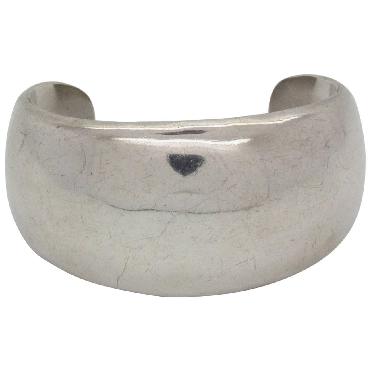 Mexican Artenecas Taxco Sterling Silver Cuff For Sale
