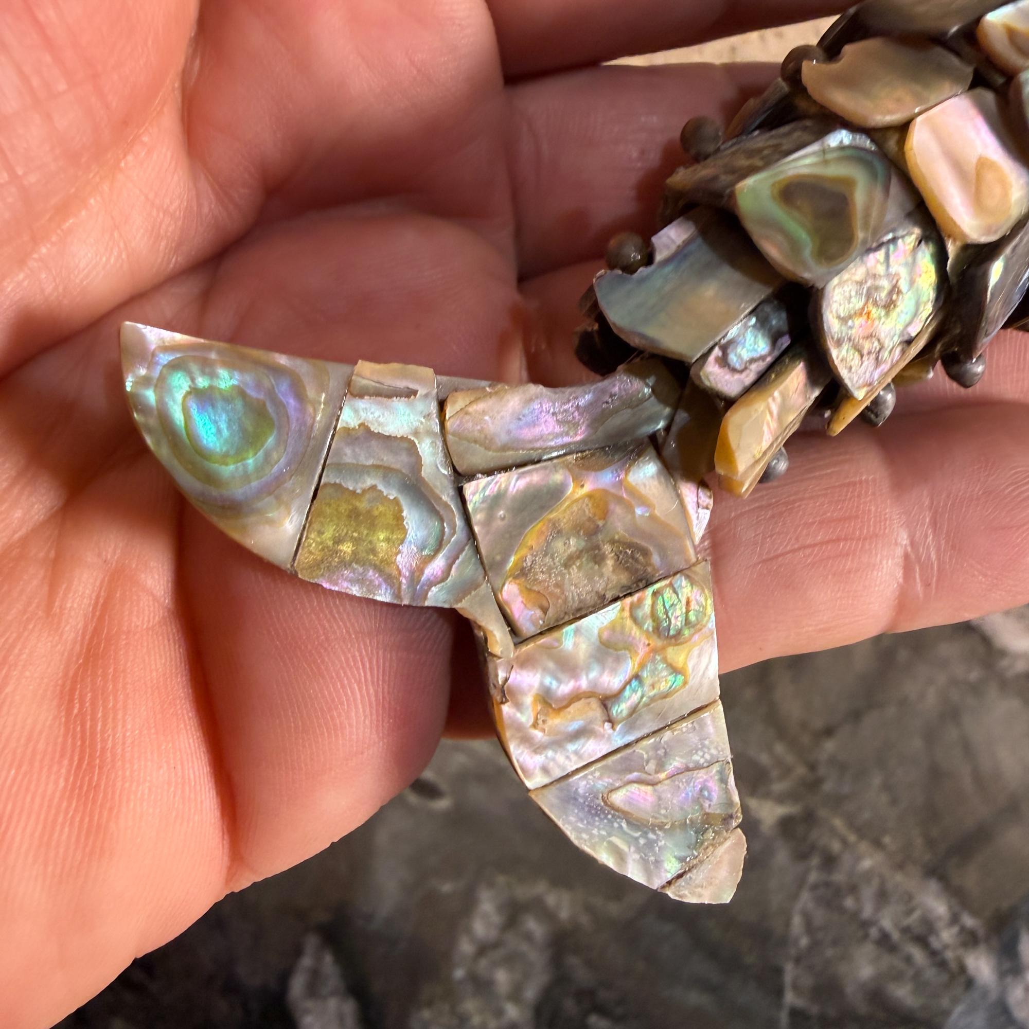 Mexican Articulated Fish Bottle Opener Abalone Shell Los Castillo Style For Sale 6