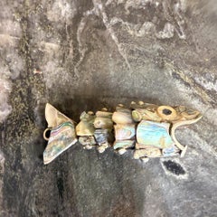 Mexican Articulated Fish Flaschenöffner Abalone Shell Los Castillo Style Small