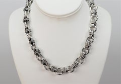 Collar de Cadena por Cable de Triple Eslabón de Plata de Ley Artesana Mexicana