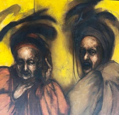 Mexican Artist Laurencia Evans Oil Painting on Canvas, Signed, Titled and Dated