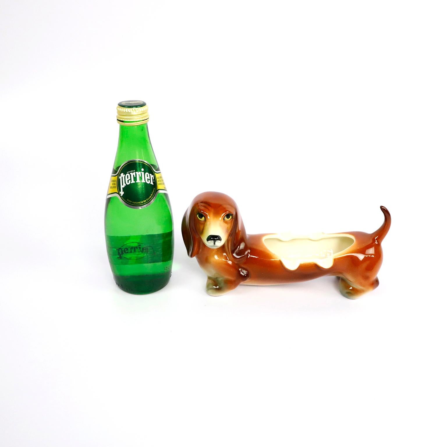 Mid-Century Modern Mexican Ashtray in Dog Shape Made in Ceramic by Cerámica de Cuernavaca For Sale