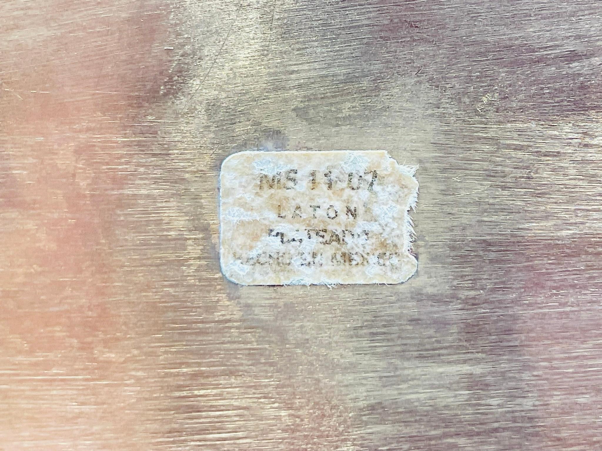 Mexican Brass & Abalone Shot Glass Set with Tray, 1950s For Sale 11