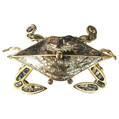 Vintage Mexican Brass and Copper Crab Dish by Los Castillo