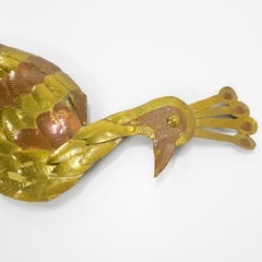 Mexican Brass Peacock Motif Wall Mirror