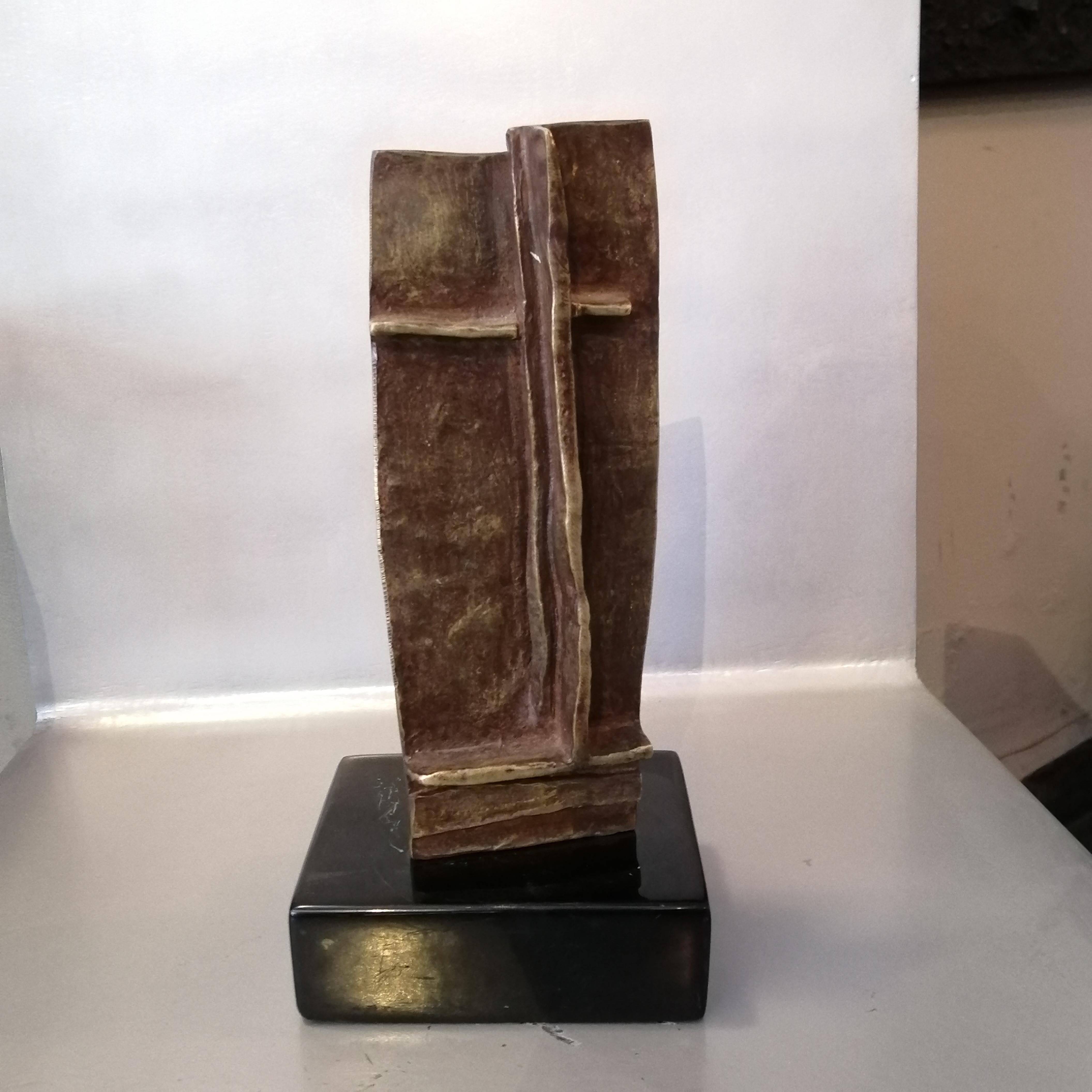A Mexican bronze abstract sculpture. Series 5/26. Signed by an unidentified artist 