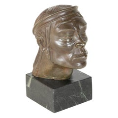 Mexican Bronze Bust, circa 1920s