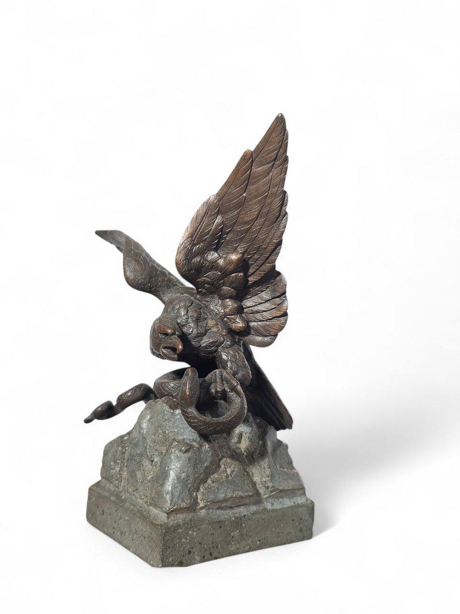 Aigle mexicain en bronze - 19e siècle Bon état - En vente à Madrid, ES