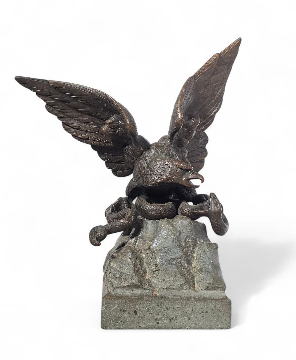 Aigle mexicain en bronze - 19e siècle en vente 1