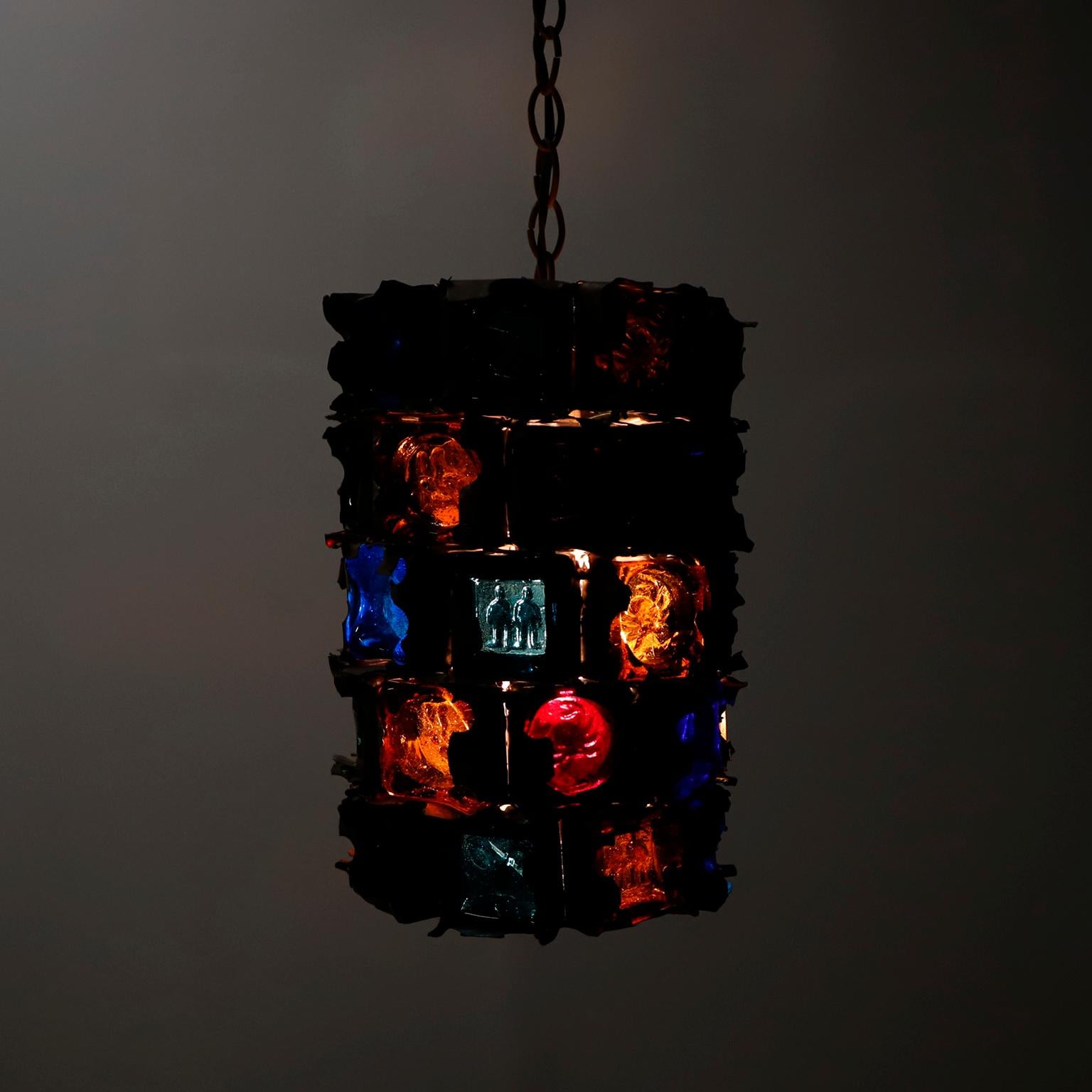 Ottone Lampada a sospensione messicana brutalista Feder Light in vendita