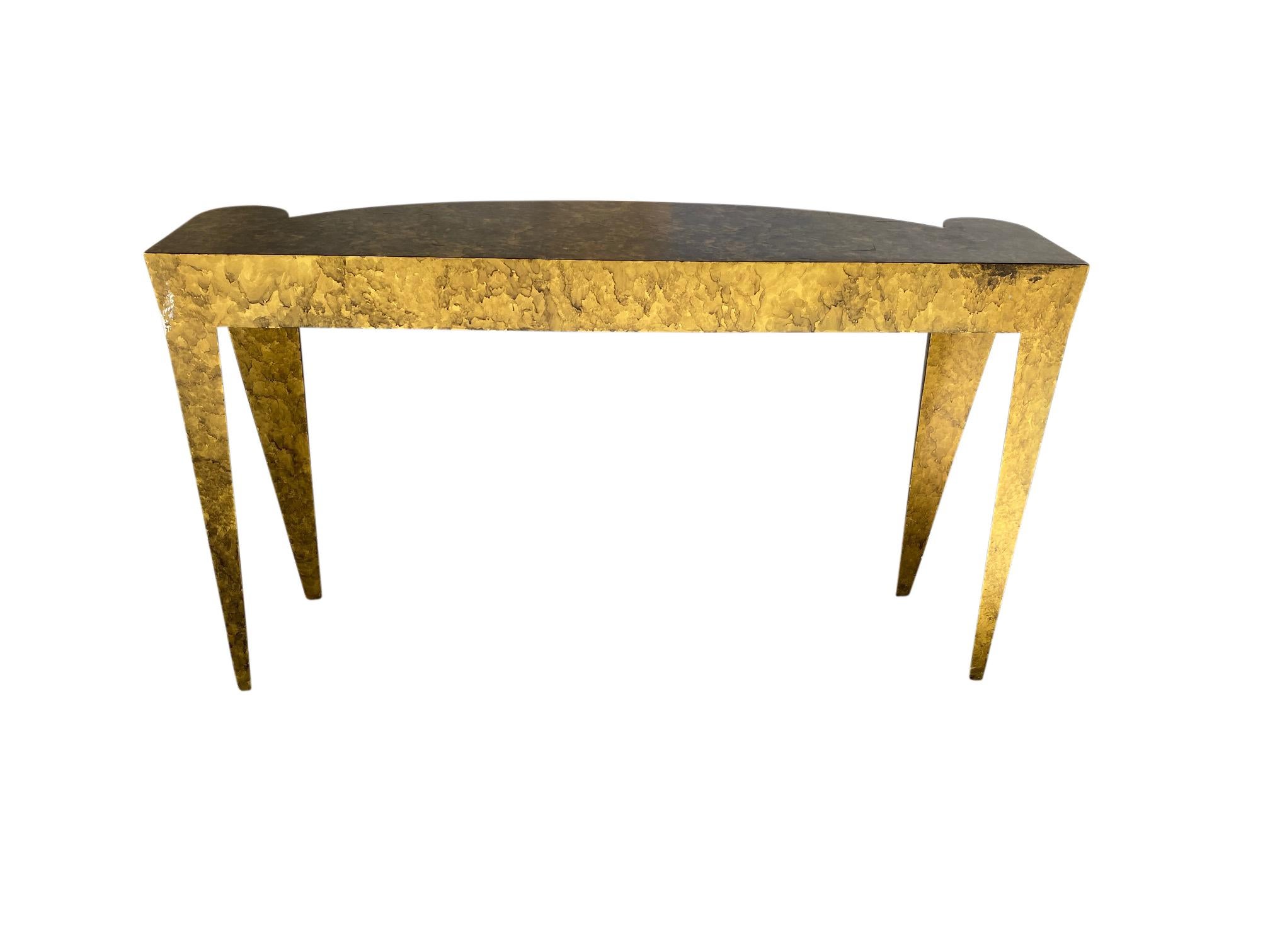 Mexican Brutalist Metal Console, Modern Entry, End Table For Sale 1