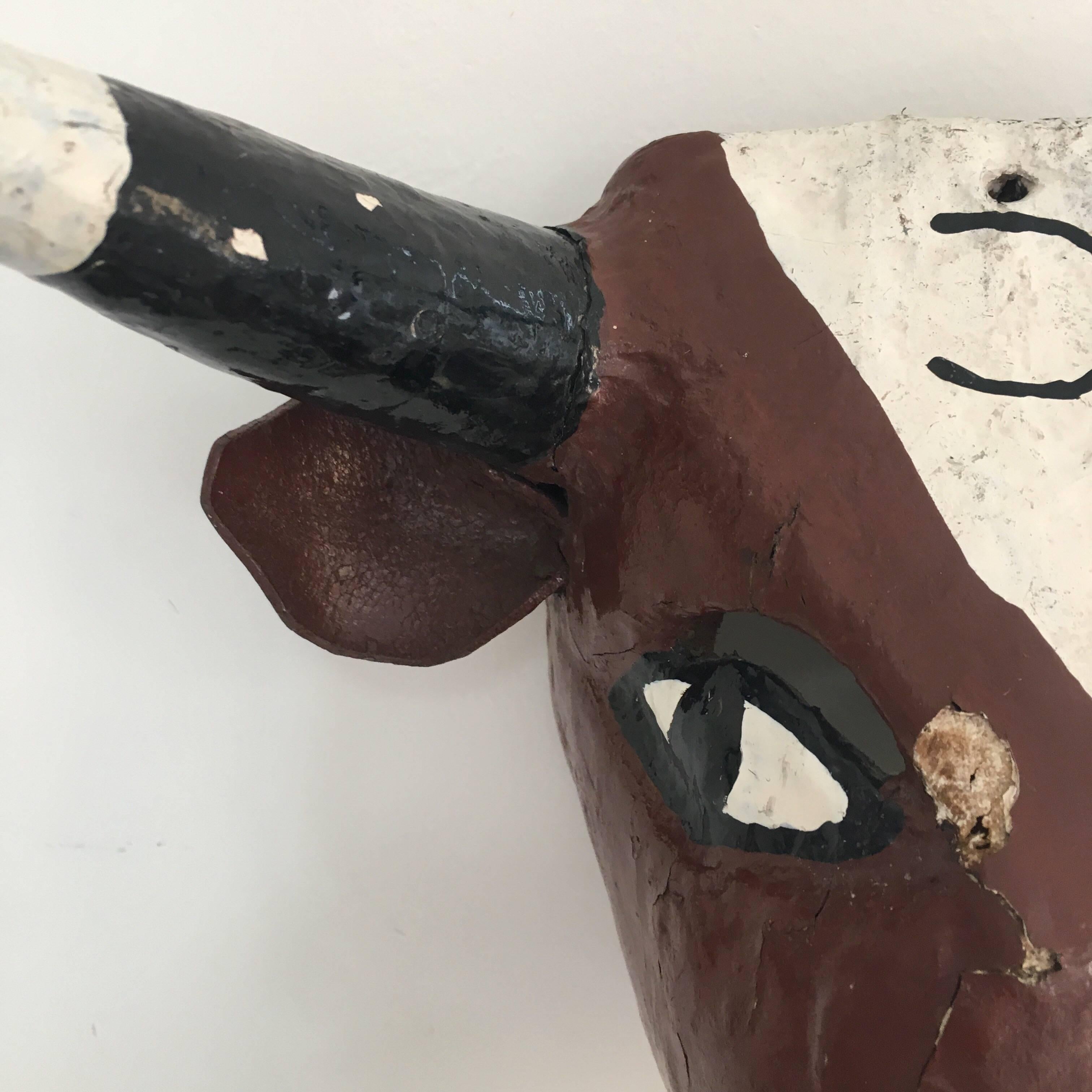 Wood Mexican Bull Mask from Chiapas