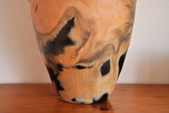 Mexican Burnished Clay Folk Art Ancient Pre-Hispanic Handmade Vase with Handles