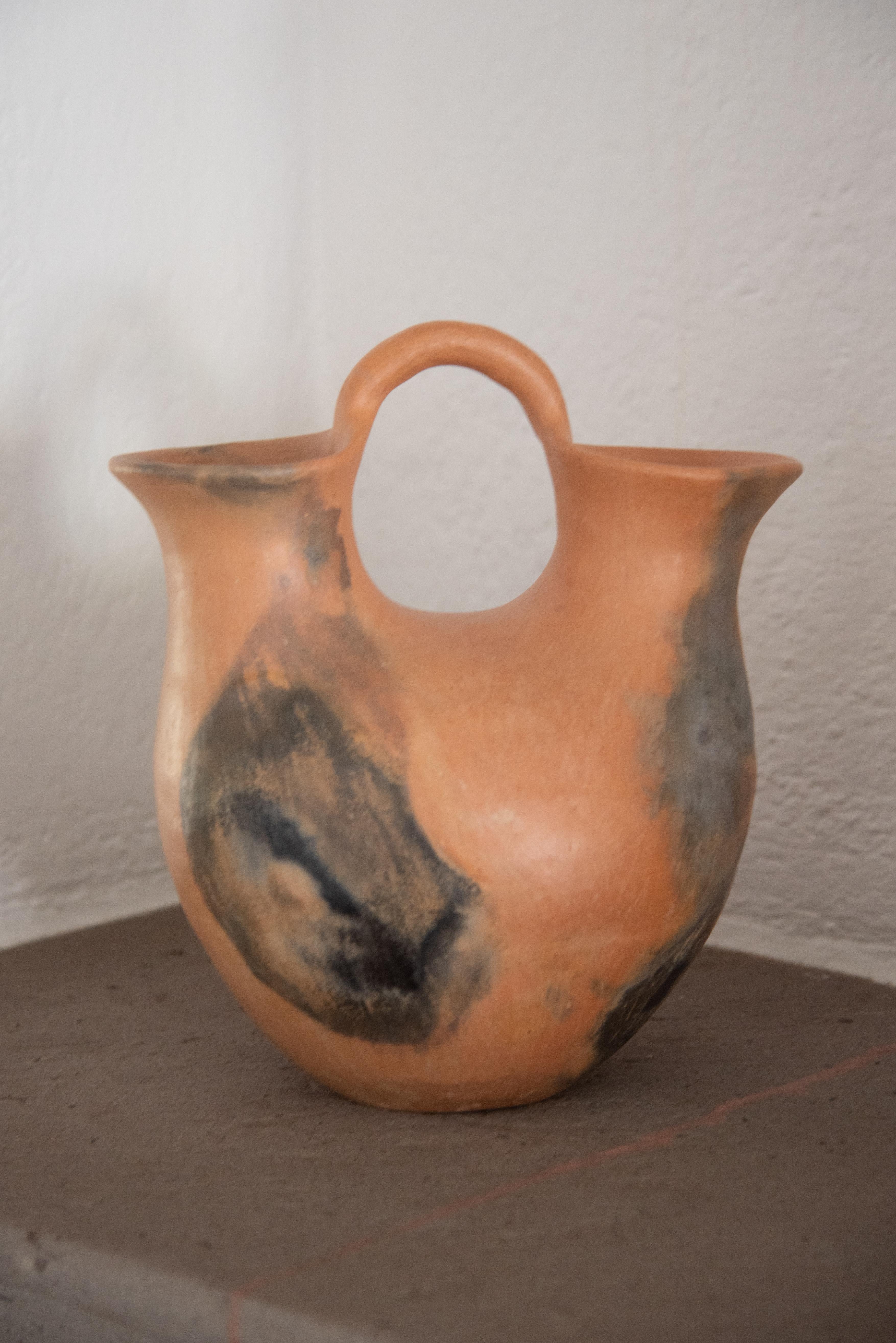 Mexican Burnished Clay Folk Art Ancient Pre-Hispanic Technique Handmade Pottery  In Excellent Condition In Queretaro, Queretaro