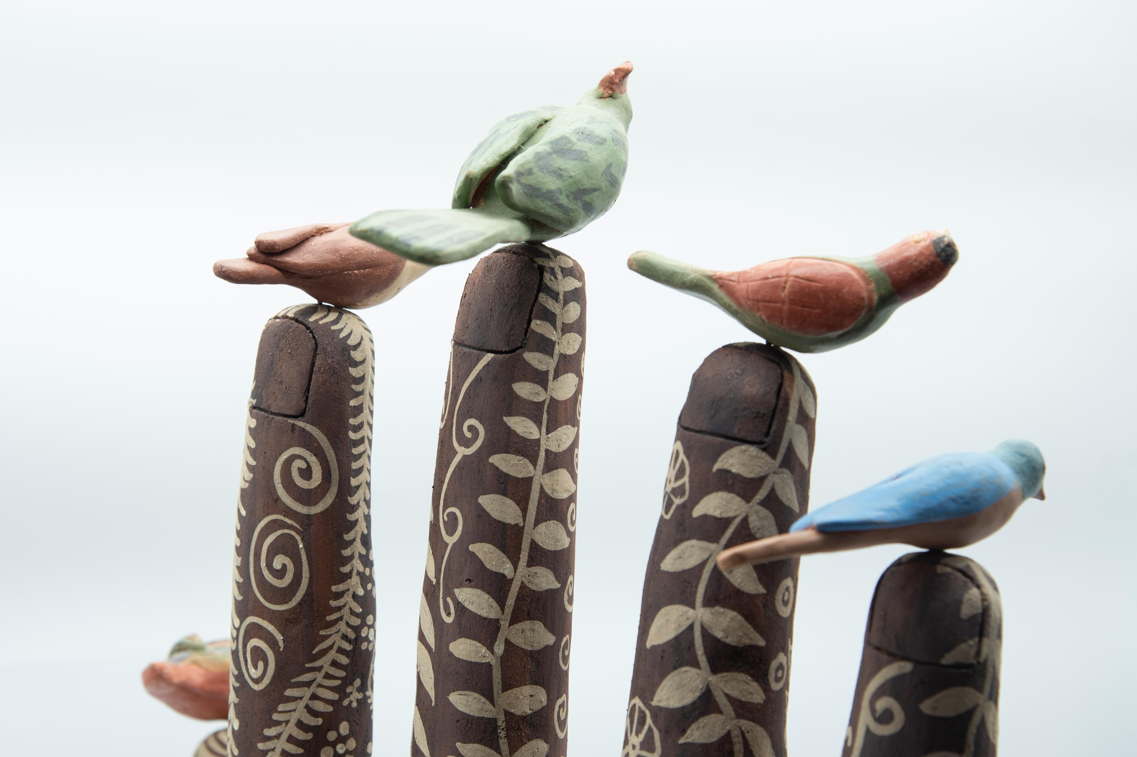 Mexikanische handgeformte oaxacafarbene Keramik-Skulptur aus brüniertem Ton, organisch, vorspanisch im Angebot 7