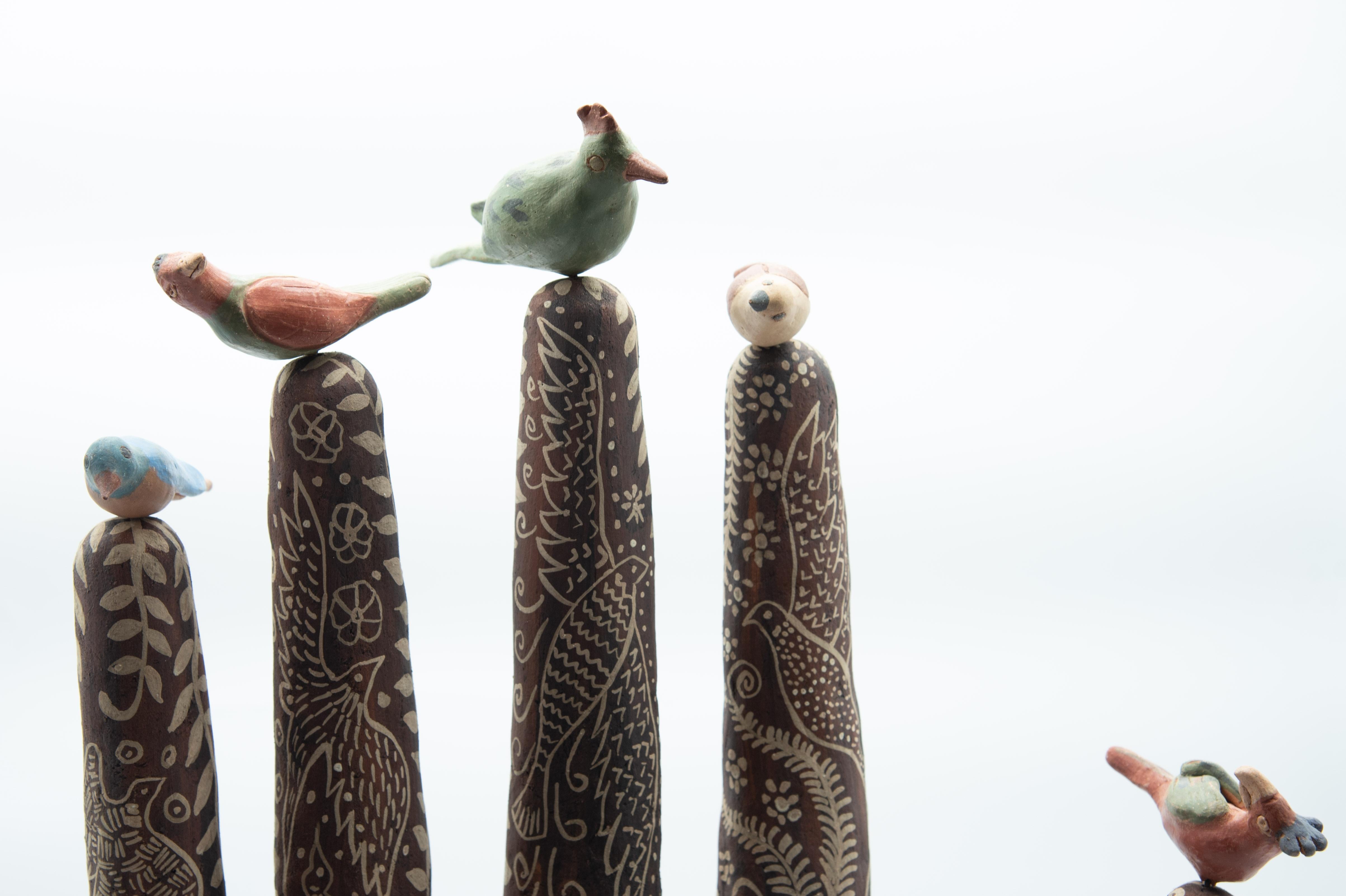 Mexikanische handgeformte oaxacafarbene Keramik-Skulptur aus brüniertem Ton, organisch, vorspanisch im Angebot 8