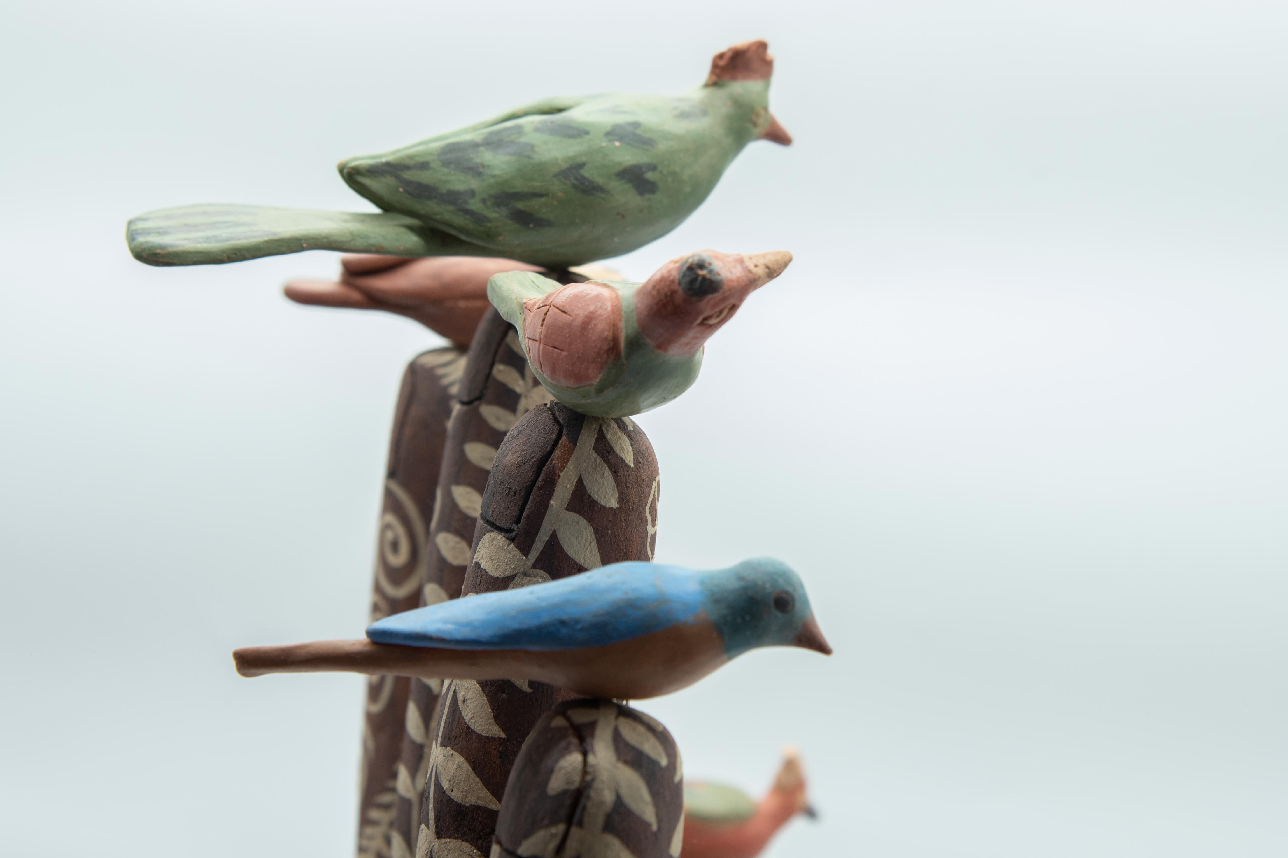 Mexikanische handgeformte oaxacafarbene Keramik-Skulptur aus brüniertem Ton, organisch, vorspanisch im Angebot 11