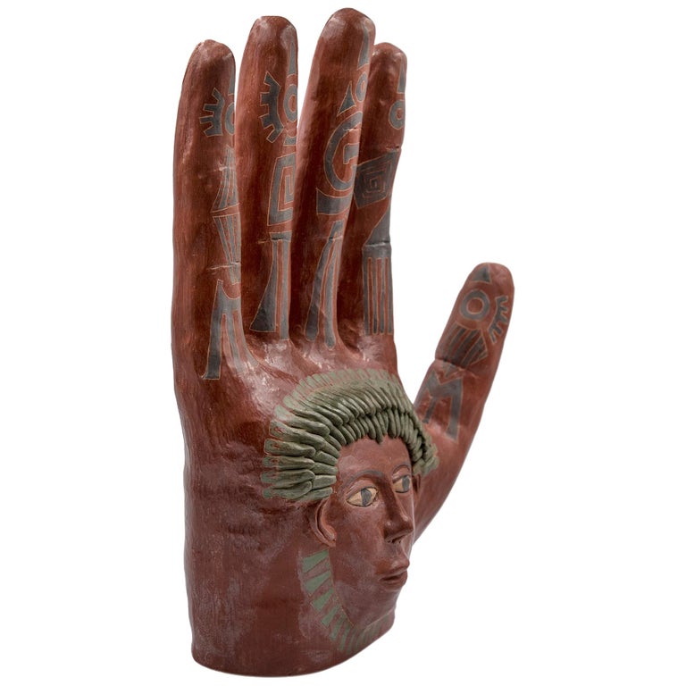 Mexican Burnished Clay Hand Oaxaca Sculpture Mixtec ...