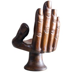 Mexican Carved Hand Chair in the Style of Pedro Friedeberg, circa 1960